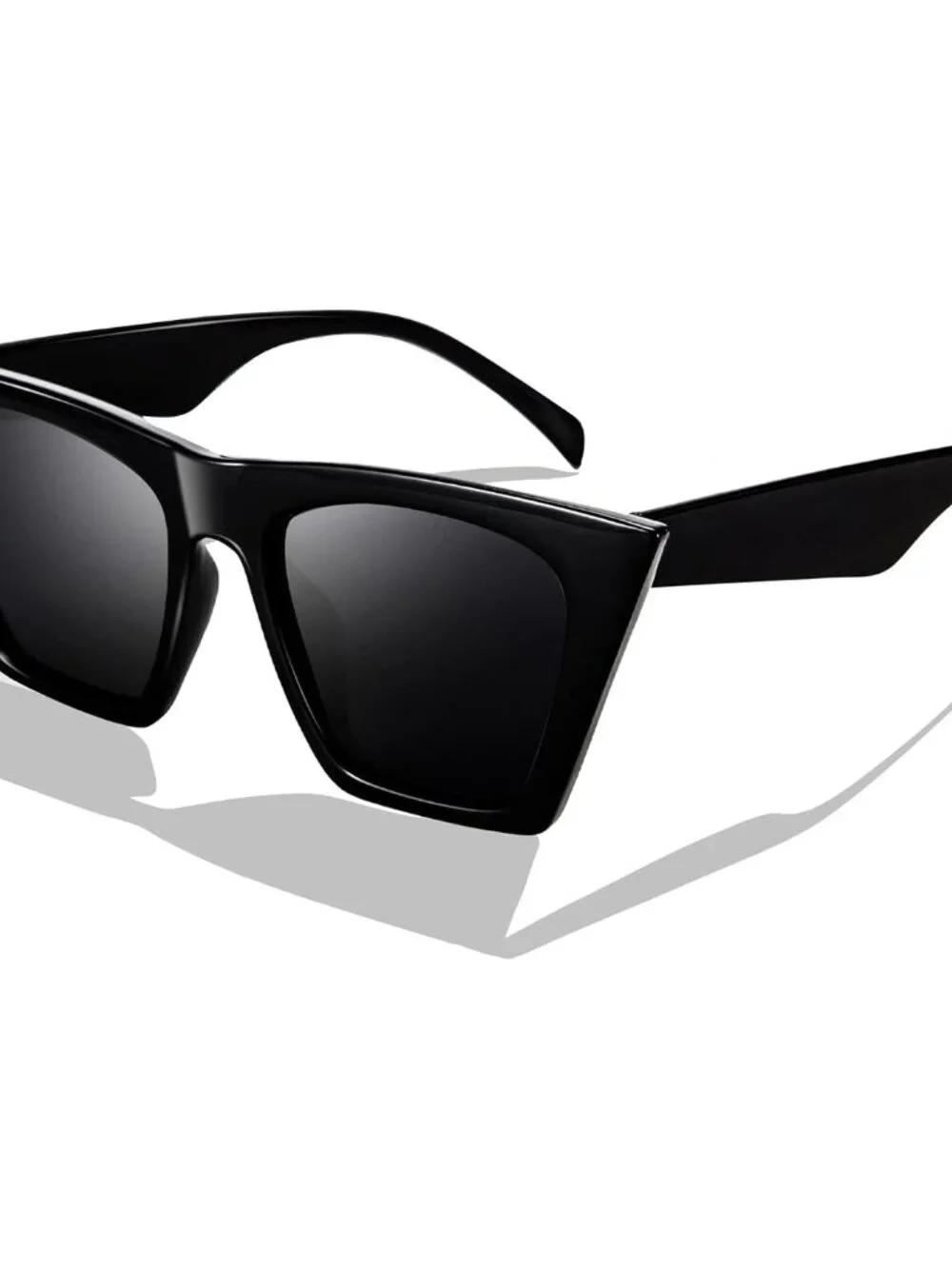 Elegant Black Cat Eye Sunglasses for Driving & Outdoor Activities - UV Shield